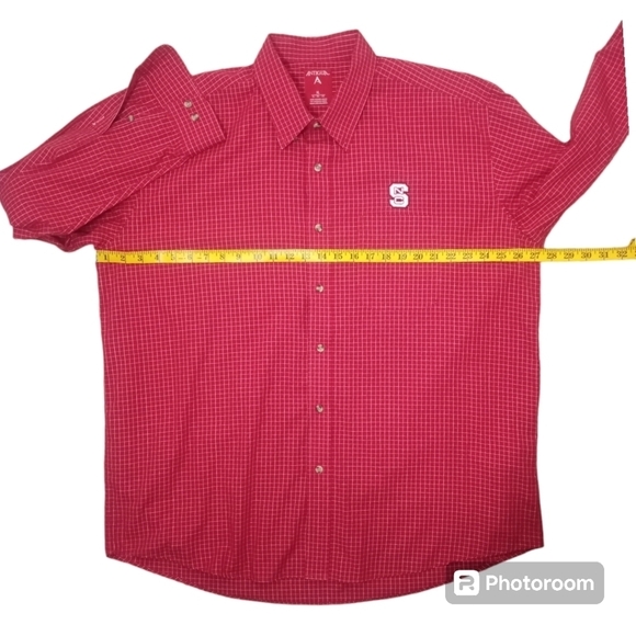 Antigua North Carolina State Windowpane Plaid Button Down Shirt Size XL - Picture 10 of 15